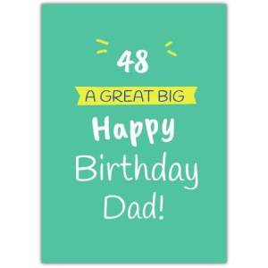 Happy Birthday Green Background Big Text Card