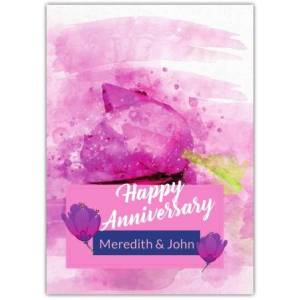 Happy Anniversary Pink Tulips  Card