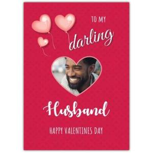 To My Darling Husband Pink Hearts Card