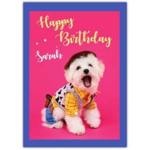 Happy Birthday Cow-dog Greeting Card