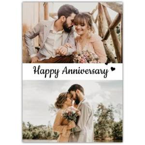 Anniversary 2 Photo Simple Greeting Card