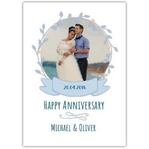 Anniversary Flower Frame Greeting Card