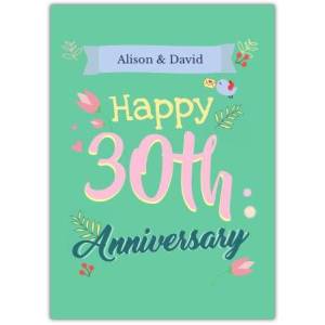 Anniversary 30th Wedding Greeting Card