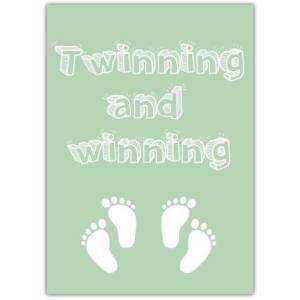 Congratulations Baby Twins Greeting Card