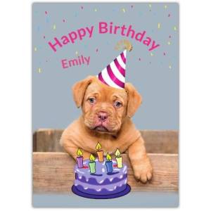 Happy Birthdy Puppy Party Greeting Card