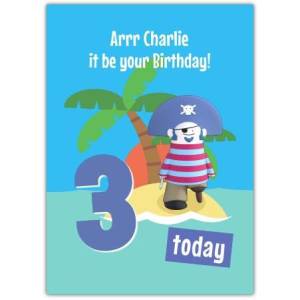 Pirate Island 3rd Birthday Card