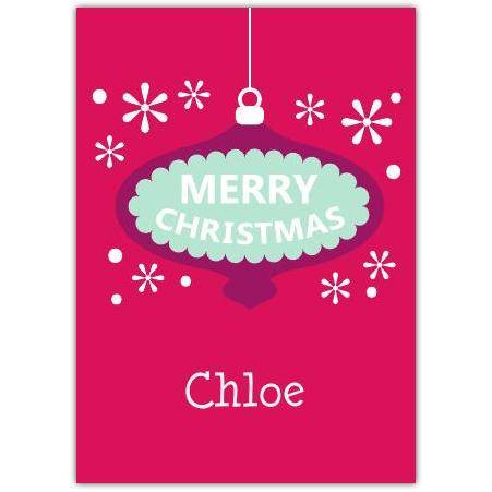 Purple Bauble Merry Christmas Card