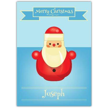 Wooden Toy Santa Merry Christmas Card