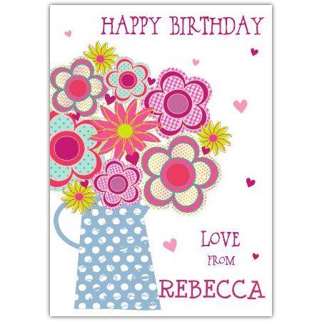 Happy Birthday Jug Of Flowers Birthday Card