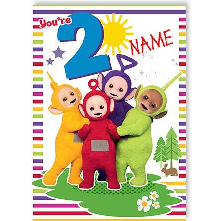 You're 2 Teletubbies Birthday Card