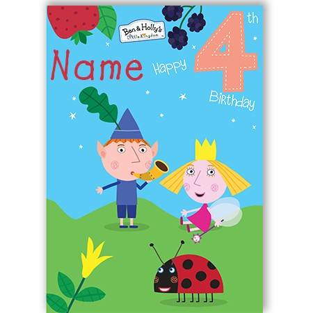 Ben & Holly Happy 4th Birthday Card