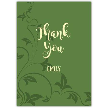 Thank You Green Leaves Card