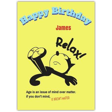 Happy Birthday Cat On The Floor  Card