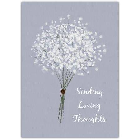 Sympathy White Flowers Card