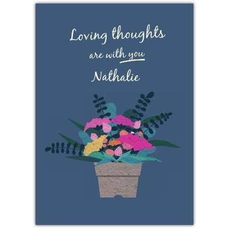 Sympathy Flowerpot With Flowers Card