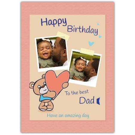 Happy Birthday Bear With Big Heart Card