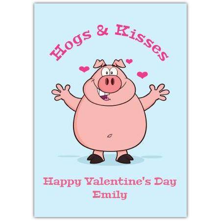 Happy Valentines Day Pig Humor  Card