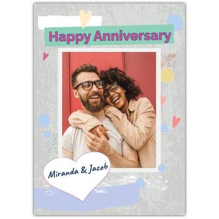 Happy Anniversary Grey Texture Background Card