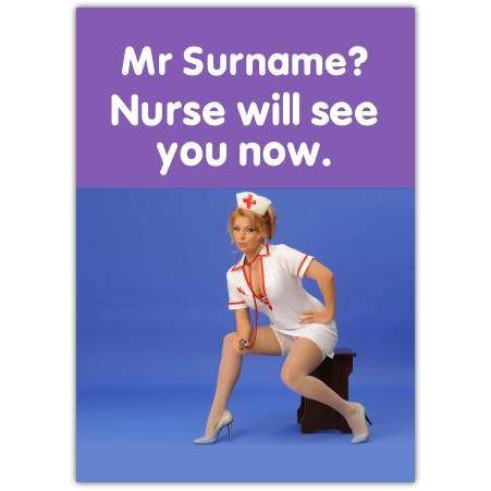 Valentines Day Sexy Nurse Greeting Card