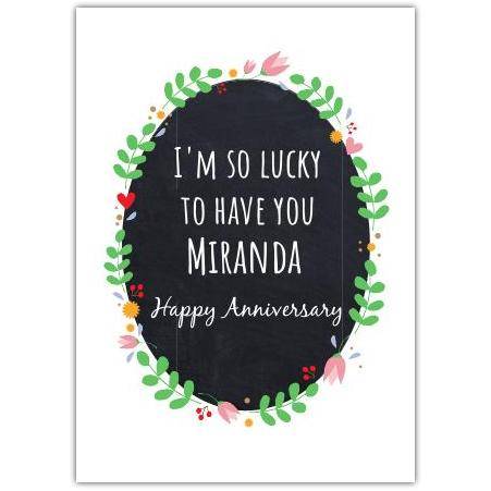 Anniversary Chalkboard Flowers Greeting Card