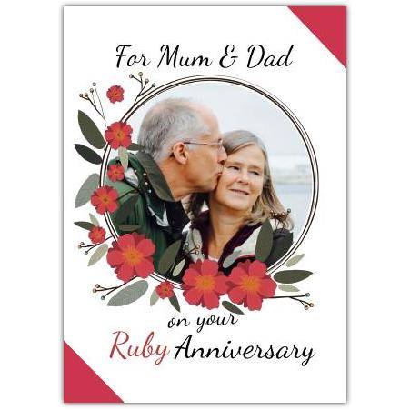 Aniversary Ruby Photo Greeting Card