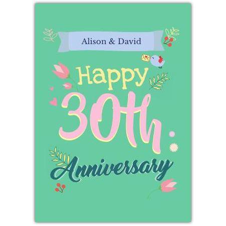 Anniversary 30th Wedding Greeting Card