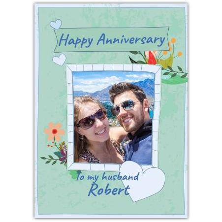 Anniversary Photo Upload Frame Greeting Card