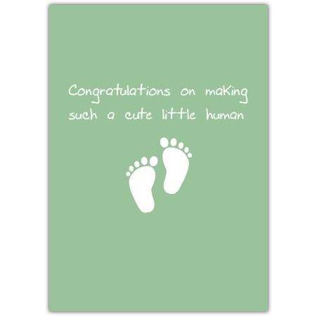 Baby Congratulations Neutral Green Greeting Card