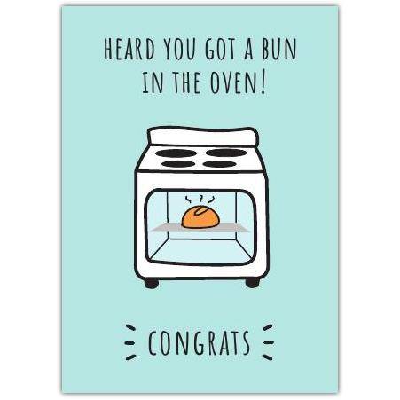 Pregnancy Baby Bun In The Oven Greeting Card