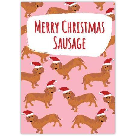 Christmas Sausage Dog Cute Greeting Card