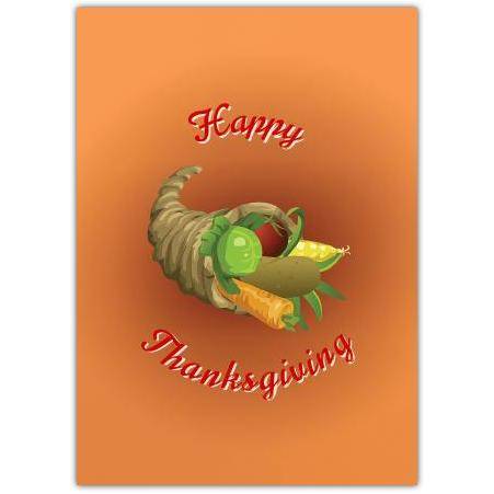 Happy Thanksgiving Cornucopia Card