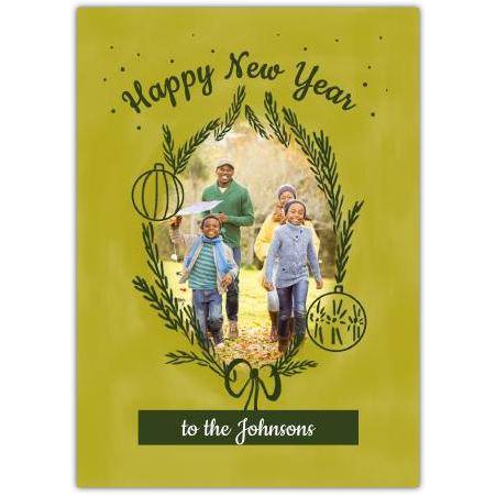 Happy New Year Festive Photo Greeting Card