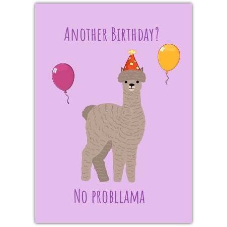 Birthday No Prob-lama Pun Greeting Card