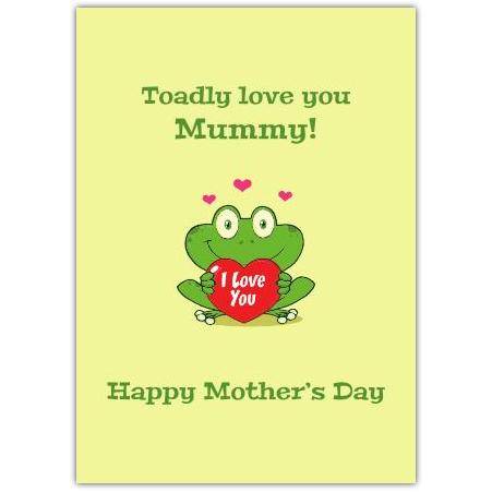 Mothers Day Toad Punny Greeting Card