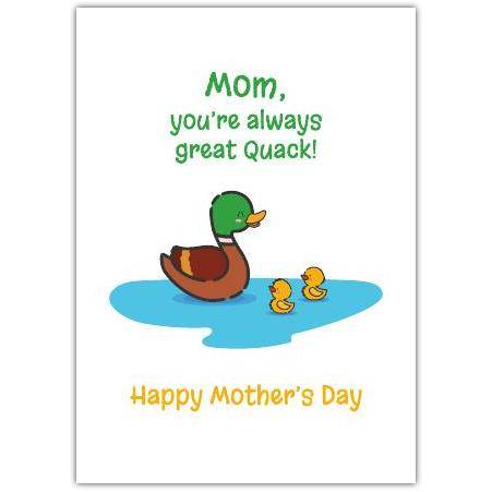 Mothers Day Funny Duck Greeting Card