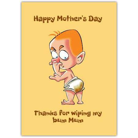 Mothers Day Rude Funny Baby Greeting Card