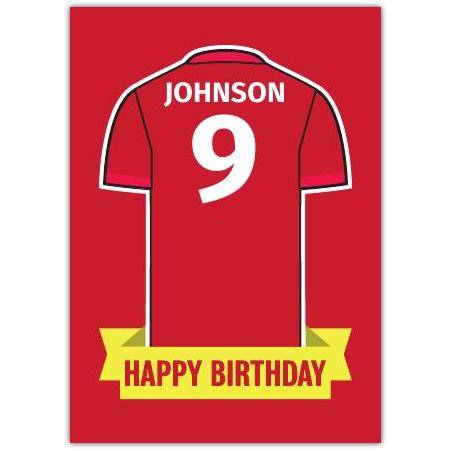 Red Happy Birthday Football Card