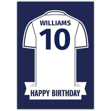 Blue/White Happy Birthday Football Card