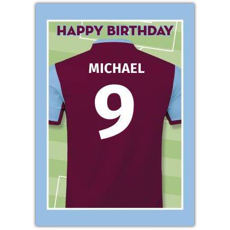 Purple/Blue Happy Birthday Football Pitch Card