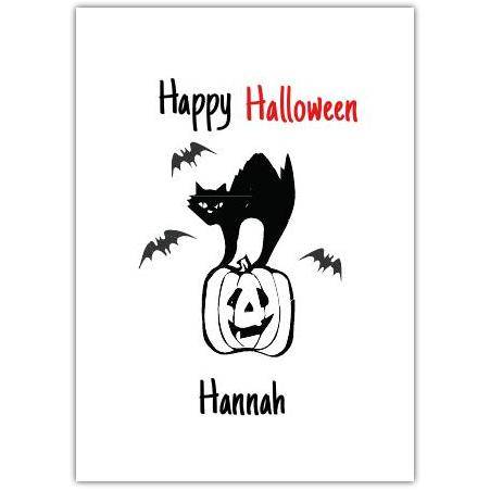 Happy Halloween Black And White  Card