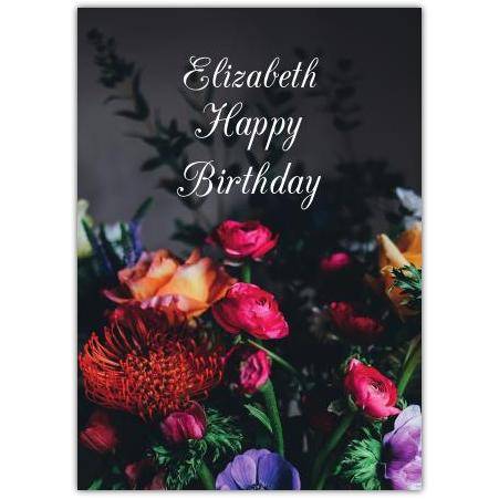 Birthday Flowers Greeting Card