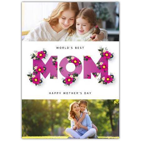 Mothers Day Floral Mom Photo Greeting Card