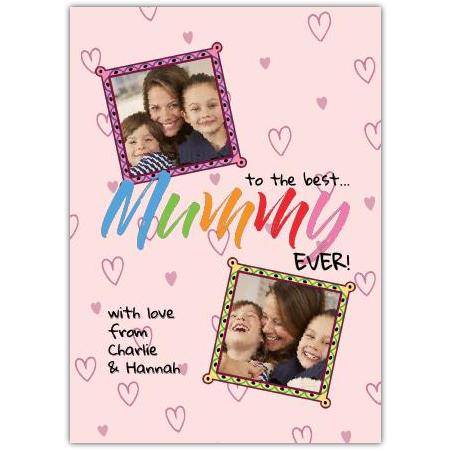 Pink Photo Frames Mothers Day Greeting Card