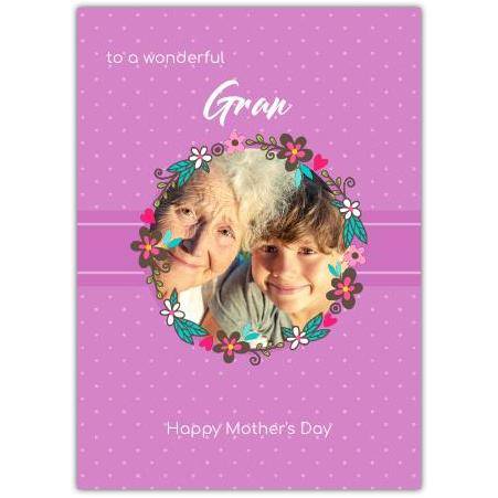 Mothers Day Floral Chain Photo Greeting Card