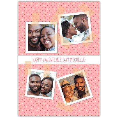 Valentines Day 4 Photo Polaroid Greeting Card