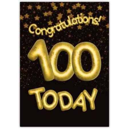 100th Birthday Congratulations Stars Greeting Card