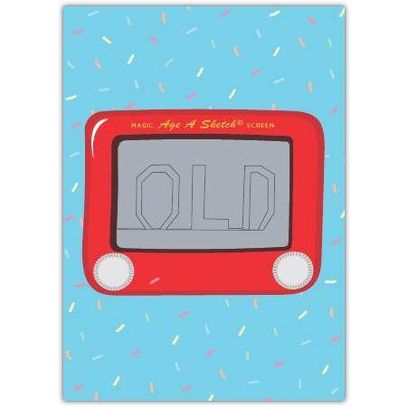 Etch A Sketch Retro Birthday Card