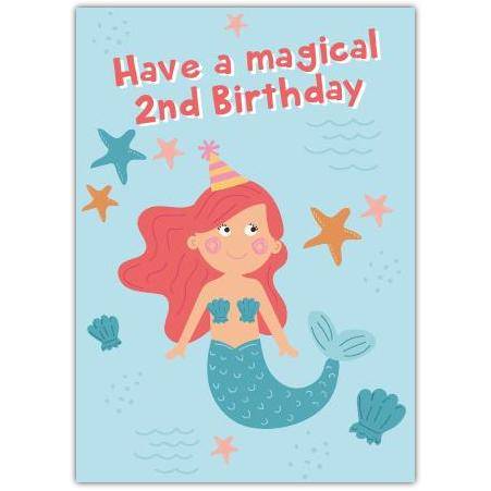 Magical Mermaid 2nd Birthday Card