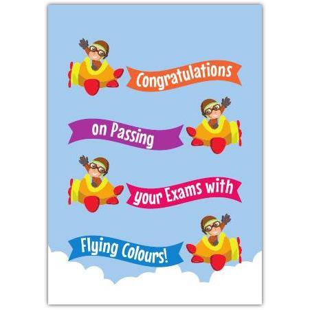 Exams Congratulations Plane Greeting Card