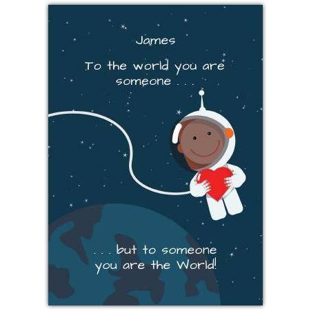 Valentines Day Spaceman Greeting Card